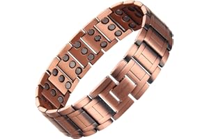 MagEnergy Copper Bracelet for Men 3X Magnetic Bracelets 99.99% Pure Copper Wristband Adjustable Jewelry Gift with Sizing Tool