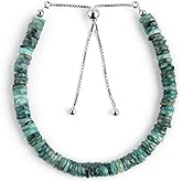 Natural Emerald Gemstone Beads Bolo Bracelet, 925 Sterling Silver, Rhodium Plated, Energy Chakra Healing Crystals, May Birthstone, Gift for Her Adjustable Slider Jewelry, Valentine Gifts 10inch