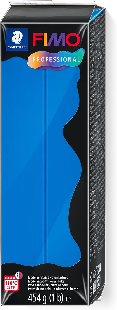 Staedtler FIMO Professional Oven-Hardening Polymer Clay True Blue 454g Block