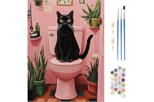 MAXBYE Cat Paint by Numbers Kit for Adults Beginners, Adult Painting by Numbers on Canvas, Acrylic Paint Crafts for Home Wall