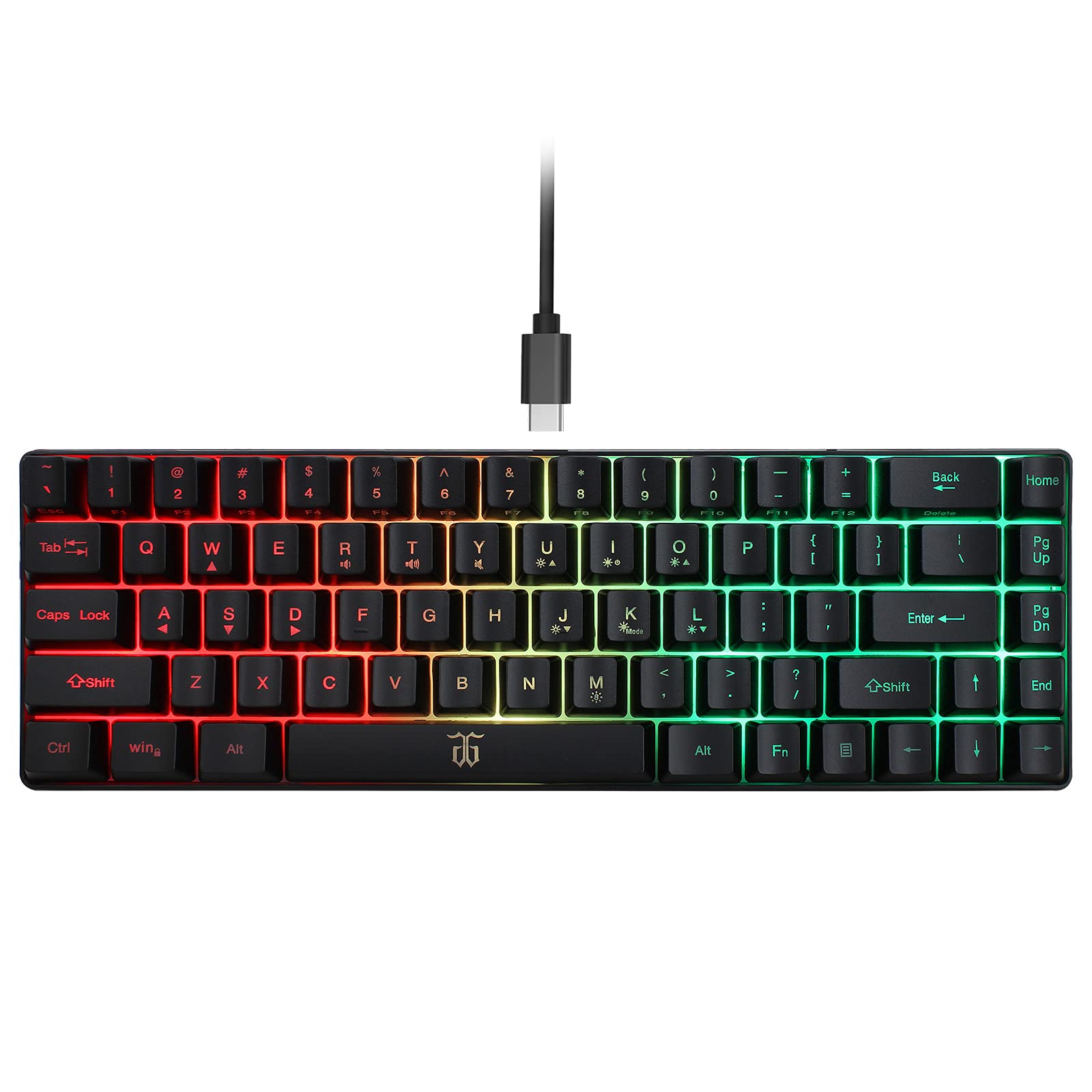 Snpurdiri Wired 65% Gaming Keyboard, 68 Keys Mini Keyboard RGB Backlit,More Pratical Arrow Keys and Edit Keys Than 60 Keyboard, for PC/Mac Gamer, Typist, Travel(Black)