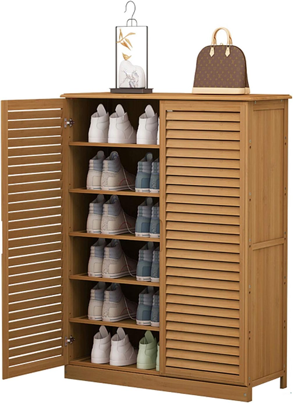 Bamboo Shoe Racks 5 Tier Storage Shelves Solid Wood Shoe For