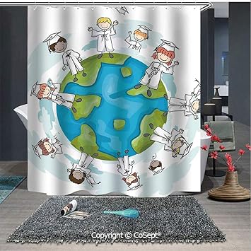 Amazon Com Bathroom Decoration Cozy Lovely Shower Curtain Cartoon