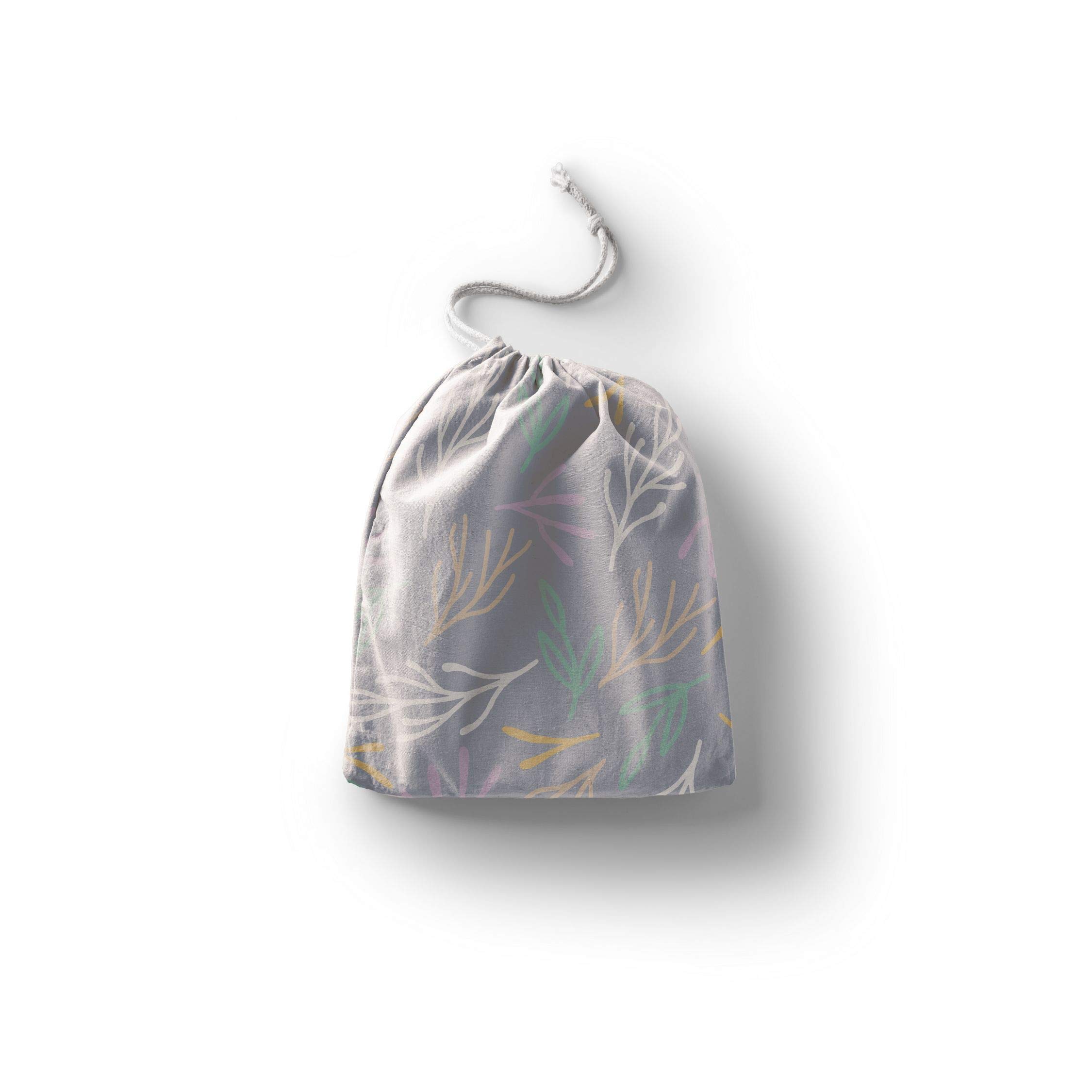 Bonamaison Printed Cotton Produce Bag with Drawstring, Reusable Grocery Bag, Biodegradable Eco-Friendly Bags, Travel Pouch, Sachet Bags, Shopping Bag, Eco Friendly, Foldable, Size: 30x40 Cm
