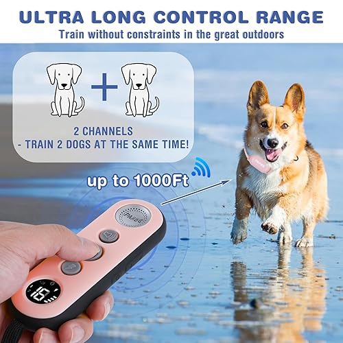PAHOG Dog Shock Collar, Waterproof Dog Training Collar with Remote