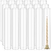 18 Pcs Hurricane Candle Holder Sleeve, H:14" D:2.5" Bottomless Glass Cylinder Candleholder Tall Clear Glass Cylinder Open Both Ends, Chimney Tube Cover, Open Ended Candle Shade