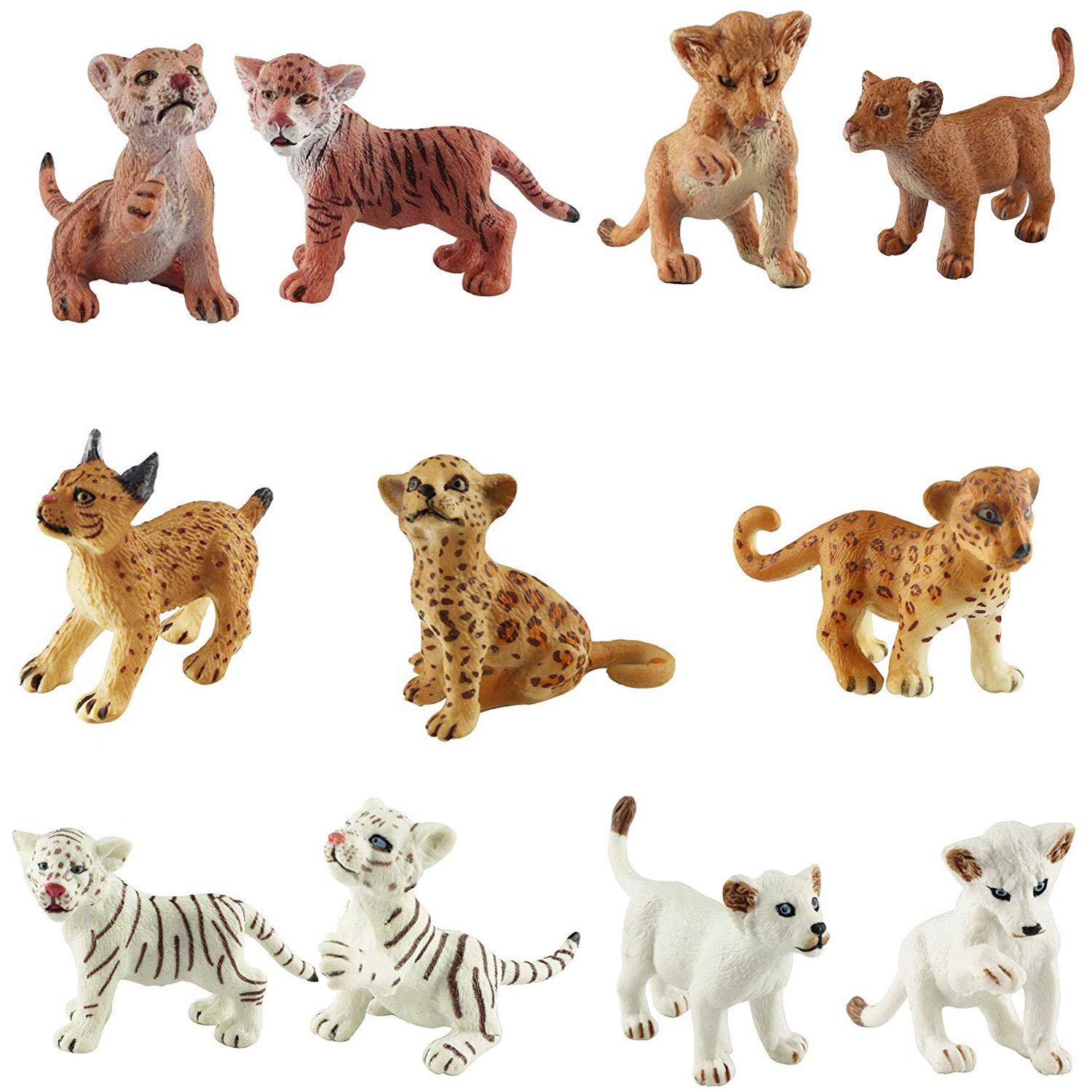 HOMNIVE Realistic Animal Figurines 11pcs Cute Animal Figure Hand