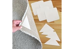 SourceTon Washable Rug Tape Grippers 8 Pack - Reusable Non-Slip Carpet Tape for Hardwood Floors | Anti-Curl Rug Pad | Triangl