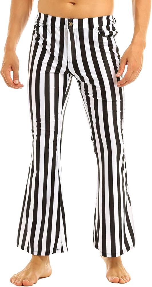 mens striped bell bottoms