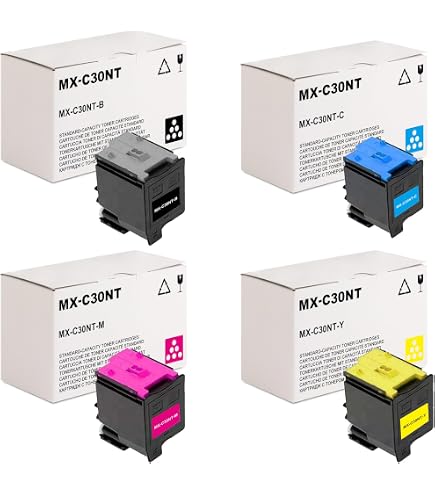 4 Toner compatibles MX-C30 GT con Sharp MX-C30 MX-C250 MX-C300 MX-C301