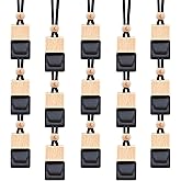 15 Pcs Hanging Car Air Freshener Bottle Empty Car Essential Oil Diffuser Bottles Pendant Black Glass Perfume Bottles Aromatherapy Fragrance Bottle Auto Ornaments Decor