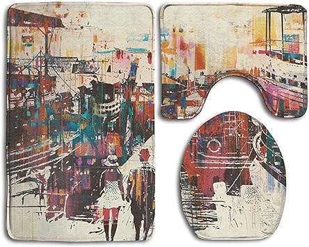 Aubrdon Die Paare, die auf Hafen-Pier mit bunten Boots-Toiletten