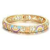Ethlyn Valentine's Days Gifts for little girls Gold Plated Colorful Openable Kids Baby Girls Bangles Bracelets Birthday Christmas Gifts for 2years 4 years 5 years old girls