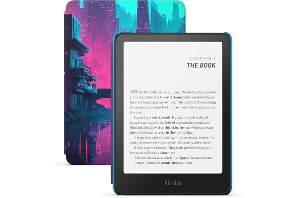 Amazon Kindle Paperwhite Kids 16GB (newest model) â€“ larger 7" glare-free display â€“ Kids read an average of 1+ hour per day with Kindle â€“ Cyber City