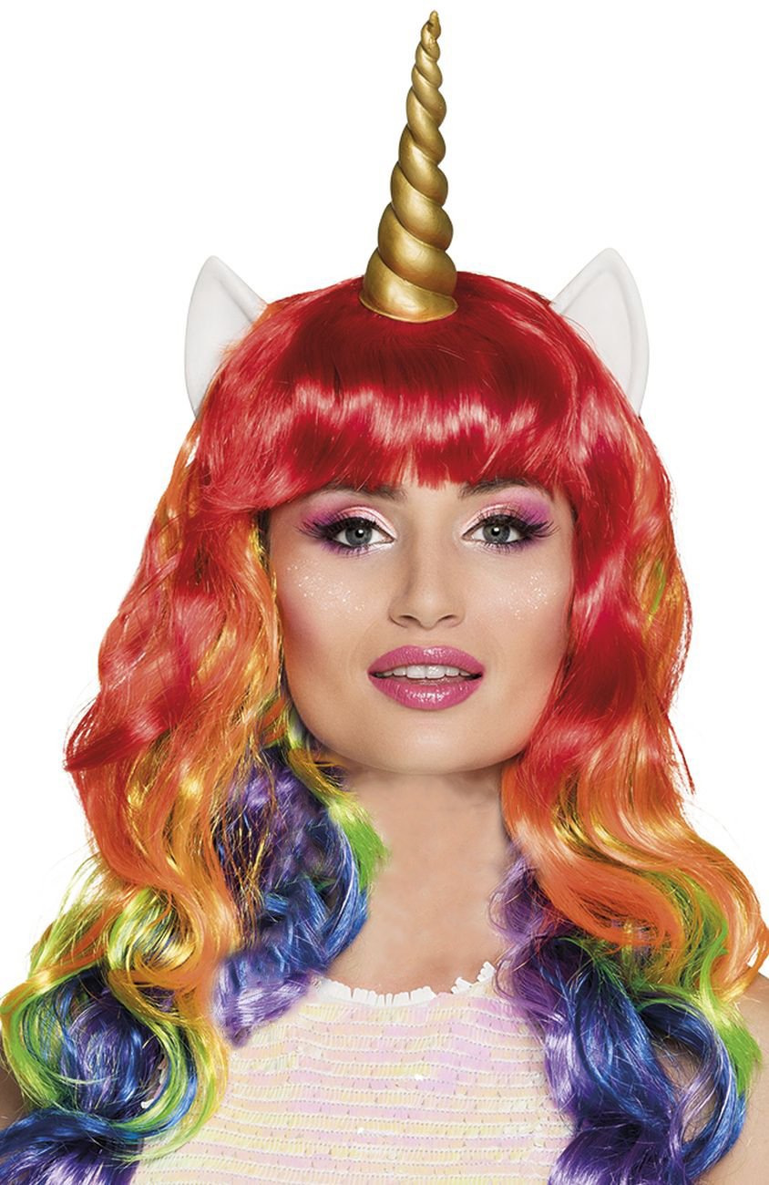 Boland 85732 Unicorn Rainbow Wig with Horns and Ears