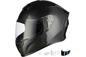 Favoto Full Face Motorcycle Helmet - Dual Visor, Anti-Fog Film Included, DOT Approved Adult Dirt Bike Helmet for Men Women