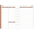 2024 Planner Refills – Jan - Dec 2024, Two Pages Per Day Daily ＆ Monthly Planner, 5.5" x 8.4" Ring-Bound Organizer, Tabs, Quotes, Prioritized Task, Daily Tracker/Notes, Appointment Schedule - Brown