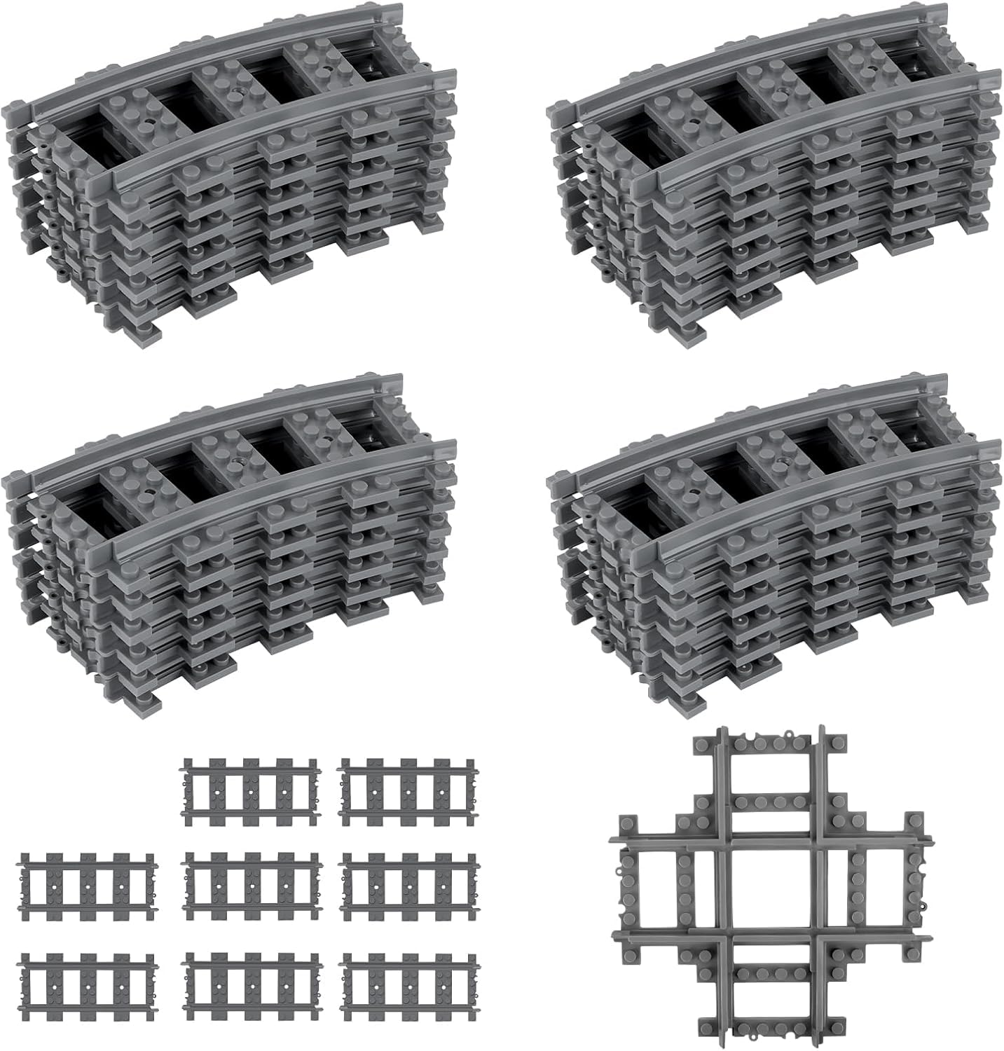 City Train Tracks Set - 33 Pieces City Railway Rails for Train, City Extension Set Tracks Compatible with the Market Leader, Railway Rails Children's Toy — image 1