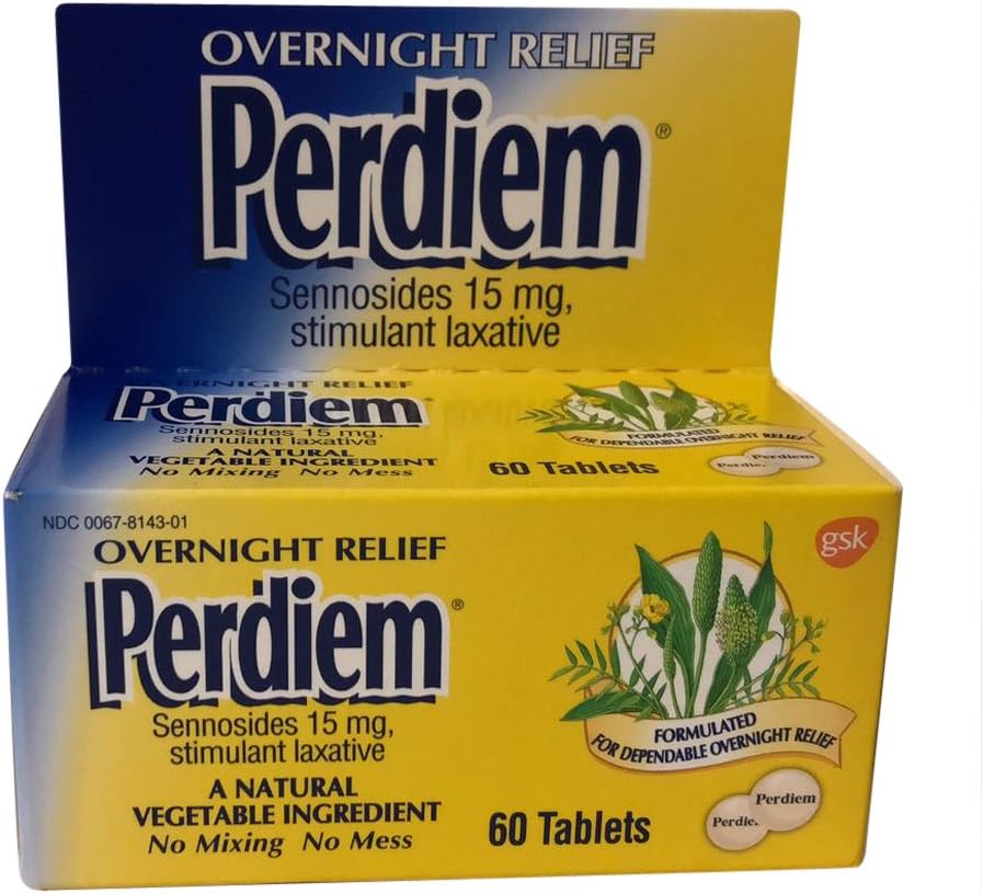 Perdiem Pills Overnight Relief, 60 Count (Pack of 6)