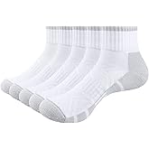 YUEDGE Men's Ankle Socks For Men Anti Blister Cushioned Gym Golf Athletic Running Socks Moisture Wicking Quarter Mens Socks