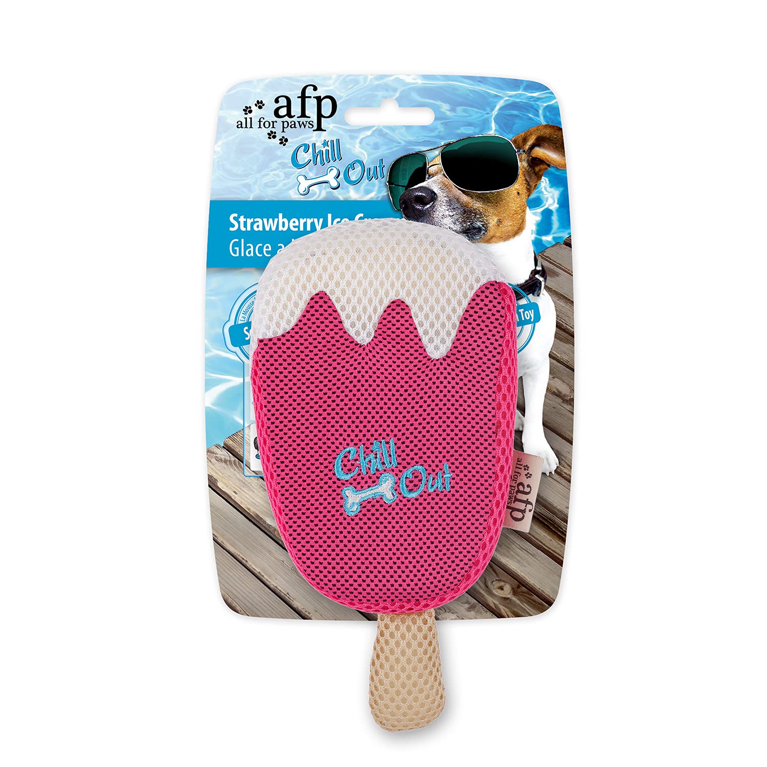 ALL FOR PAWS Chill Out Blueberry Ice Cream Dog Chew Toy, 2.5 kg (Stawberry Ice Cream)