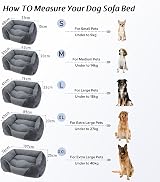 MIXJOY Dog Bed Medium Orthopedic Sofa Calming 63x53x20cm Grey view 8