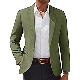 PJ PAUL JONES Men's Casual Blazer One Button Lightweight Sport Coats Solid Notched Lapel Suit Jackets