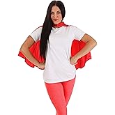 DC Comics Wonder Woman Red Superhero Cape for Women with Glitter Embroidered Logo - Officially Licensed