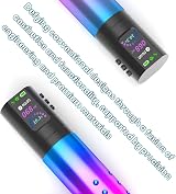 POSEIDON Wireless Tattoo Pen Kit 87Pcs 1800mAh Battery LED Display view 5