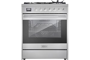 Empava Slide-In & Freestanding Gas Range, 5.0 Cu. Ft, Single Oven with 5 Sealed High-Low Cooktop Burners & Touch Timer, Heavy Duty Continuous Grates in Stainless Steel, 30 Inch