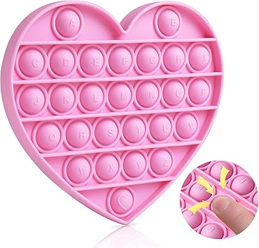 Amazon Com Totedell Pop Fidget Toy For Homeschool Office To Stress Reliever Pop Bubble Push Fidget Sensory Toy Good For Kids With Add Reusable And Washable Chuckle And Roar Pop Game Pink Heart