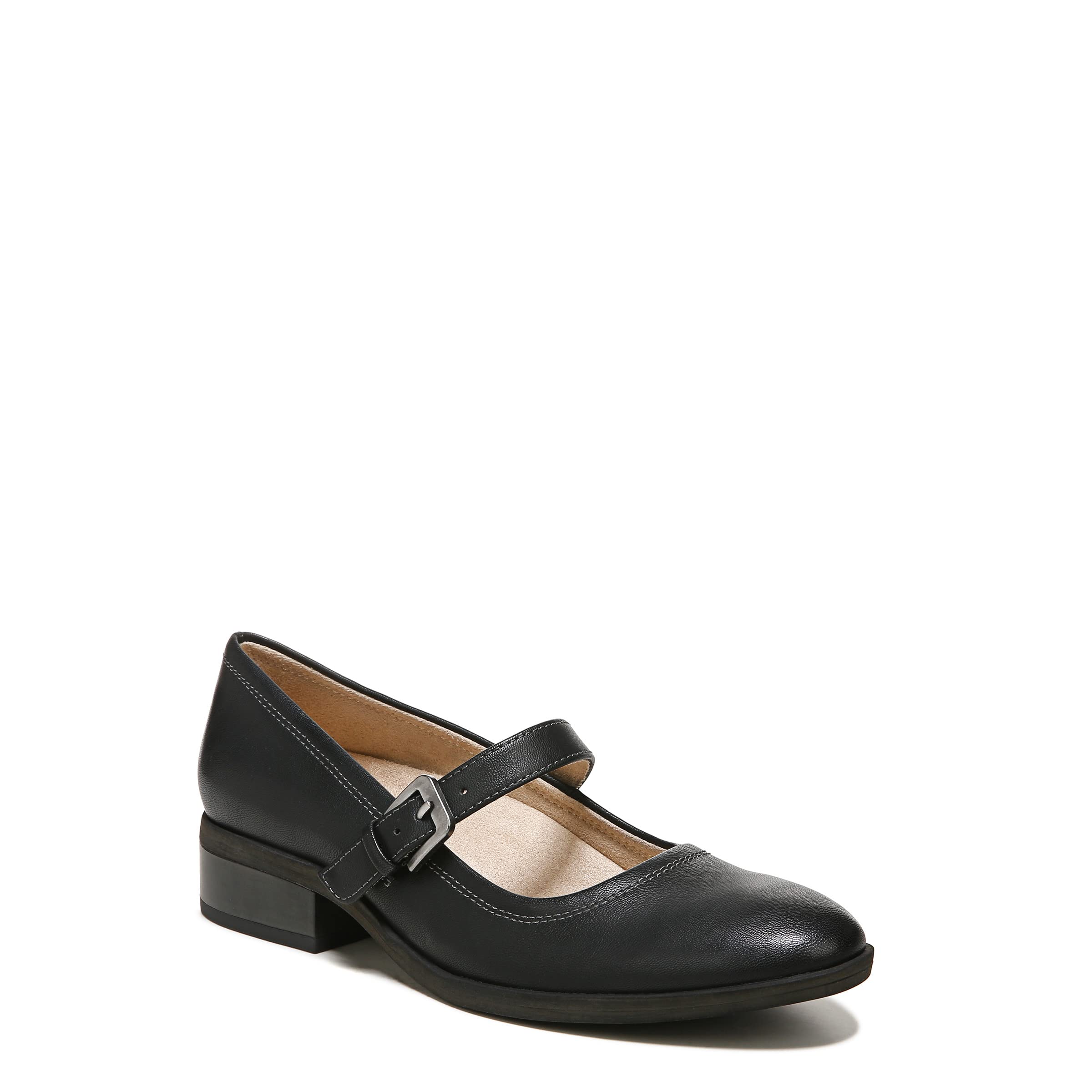 Naturalizer Soul Womens Ramona Mary Jane Casual Shoe Black Smooth 6 W