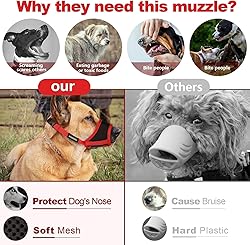 Dog Muzzle, Soft Nylon Muzzle for Small Medium
