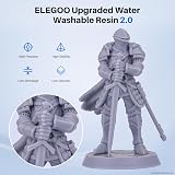 ELEGOO Upgraded Water Washable 3D Printer Resin 2.0 Grey 2KG 405nm UV Curing view 2