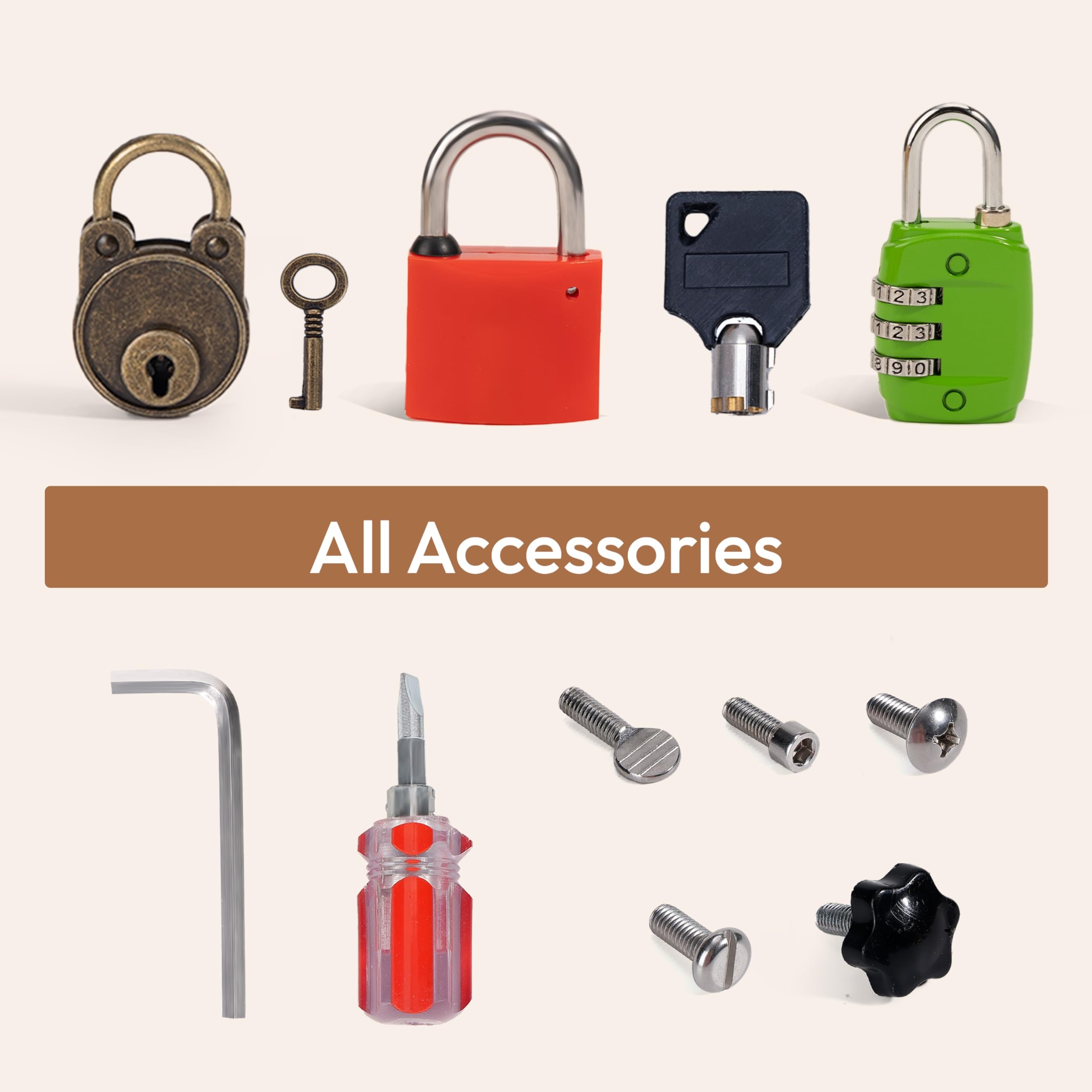 Woodtoe Montessori Toys for Toddler 3 4 5 Year Old, 3-in-1 Busy Board with LED Light Switch, Screwdriver Board Set, Lock and Key Toy, Educational Sensory Toys, Fine Motor Skill Christmas Toys for Kids