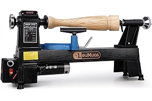 LEUMUAS 3/4HP 12"X18" Wood Lathe Machine, Infinitely Variable Speed Benchtop Wood Lathe 650-3800 RPM With Digital Speed Indicator Solid Heavy Cast Iron Lathe Machine