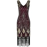 PrettyGuide Women 1920s Gatsby Cocktail Sequin Art Deco Flapper Dress