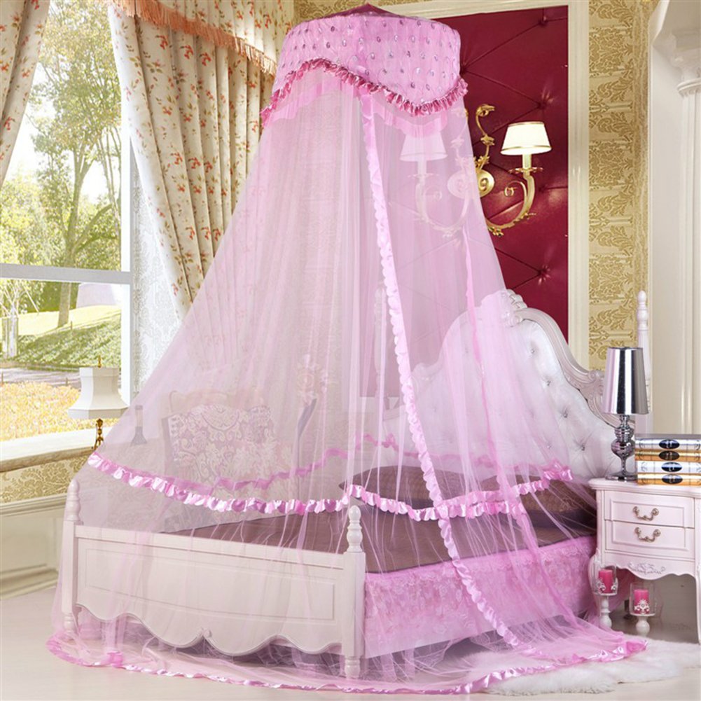 Samber Moustiquaire Ciel De Lit Baldaquin Rideau De Lit Papillon Accessoir De Literie Decoration Chambre Tente De Jeux Pour Bebe Enfant Adulte Princesse Rose Matelas Et Linge De Lit Moustiquaires