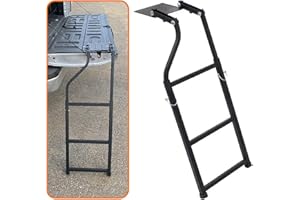 LadyRosian Pickup Truck Universal Fit Tailgate Ladder Truck Accessories Extension Step Ladder Easy Install Durable Steel
