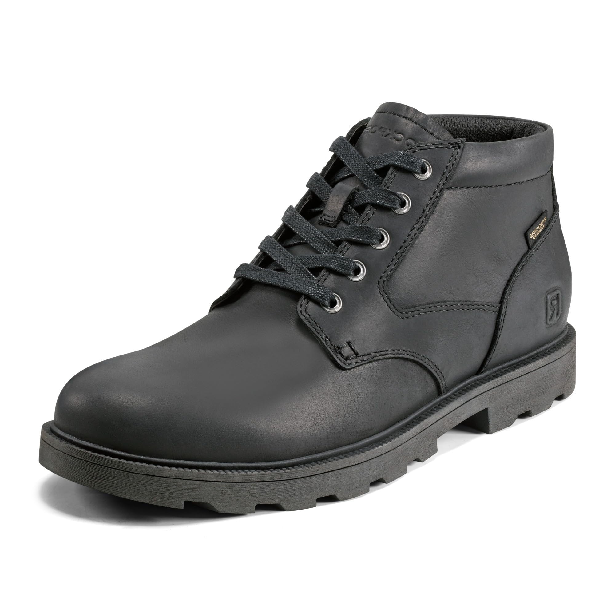 Rockport Men’s Seamus Waterproof Boot Ankle, Black Leather, 11 Wide