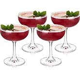 True Coupe Glass, Martini Glasses for Cocktail Party, Perfect for Espresso Martini, Manhattan, Champagne, Elegant 7 oz Glassware for Home Bars, Wedding Gifts, Margarita Glasses Set of 4