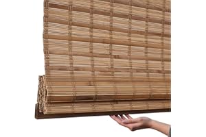 Cordless Bamboo Blinds Light Filtering Window Treatment Custom Size for Patio Bedroom Living Room Office Bamboo Shades. Light