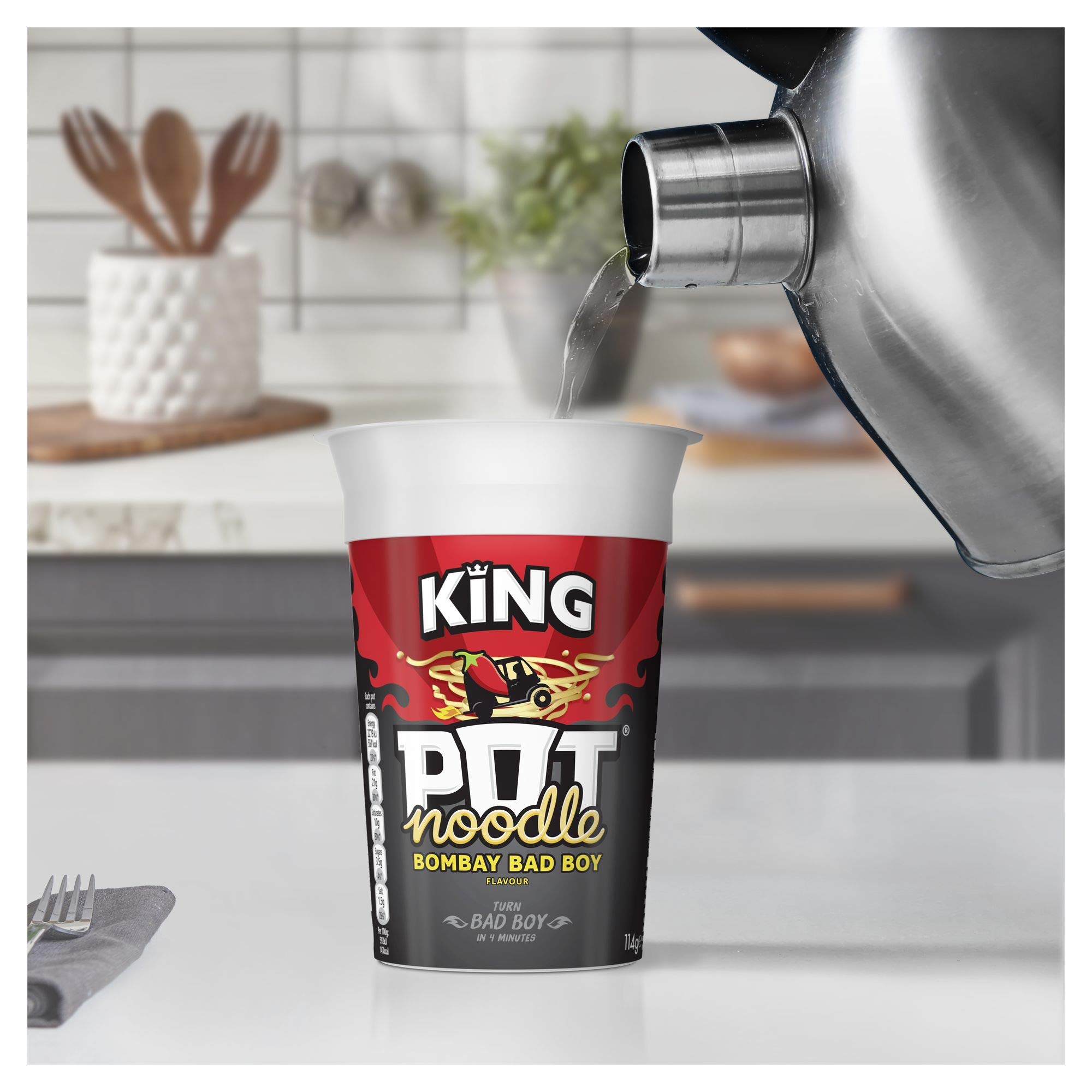 Pot Noodle Bombay Bad Boy Flavour, King Pot Size, Quick Filling Food