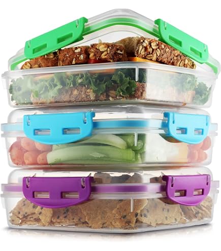 3 Boîtes Sandwich En Silicone Réutilisables - Étui Portable Anti-fuite - Micro-ondes Et Lave-vaisselle Safe - Pour école, Bureau, Pique-nique