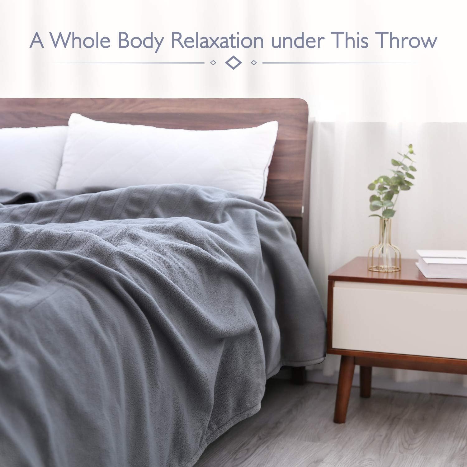 MaxKare Electric Heated Blanket Full Size 77'' x 84'' Heated Throw for Whole Body Warming & Extra Large Size, 4 Heating Levels and 10H Auto-Off with Overheating Protection - Grey: Home & Kitchen