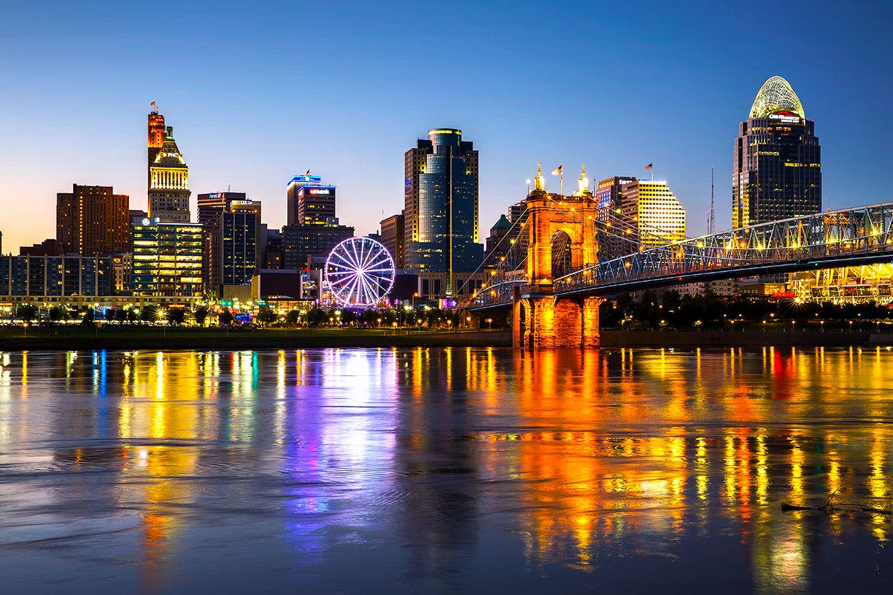 Cincinnati Photography, Cincinnati Skyline at Dusk Photo