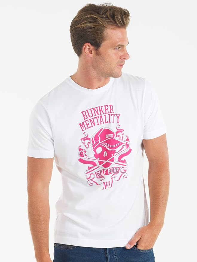 Golf Punk TShirt WhiteS Amazon.co.uk Clothing