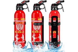 WPW Upgraded 8-in-1 Fire Extinguisher for Home with Wall Mount, 620ml Portable Fire Extinguisher For Vehicle Car Boat House Kitchen Emergency Supplies, Water-Based Solution For A, B, C, K Fire (3 Pack)