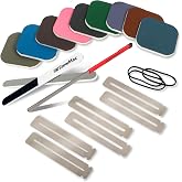 StewMac Rough Fret Smooth + Shine Set, Guitar Fret Polishing Kit | Fixes Fret Sprout and Polishes Frets; Includes Dressing File, Fingerboard Guards, Micro-Mesh Pads, Touch Up Stick
