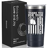 Onebttl Veterans Day Gifts for Men & Women, Military Army Soldiers Appreciation Gifts, Thank You for Your Service, 20oz Stainless Steel Travel Mug Tumbler, Black
